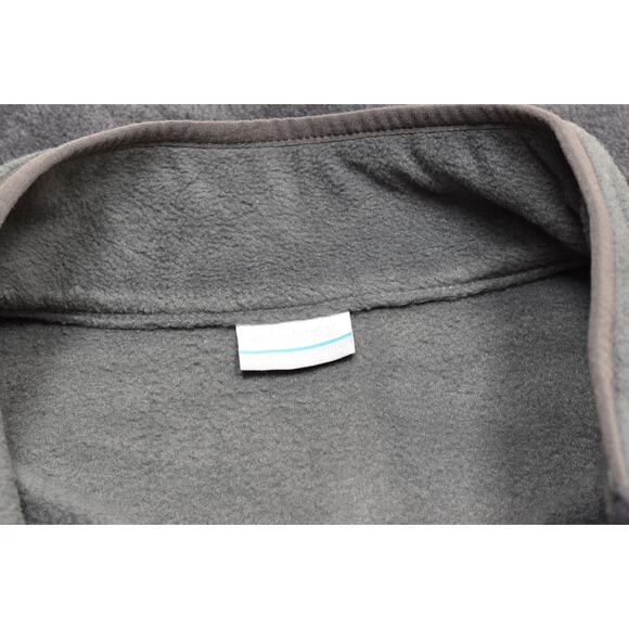 Columbia Pullover Mens 3XL Gray Fleece Snap Front Outdoor Hiking Sweater Jacket - Picture 7 of 8